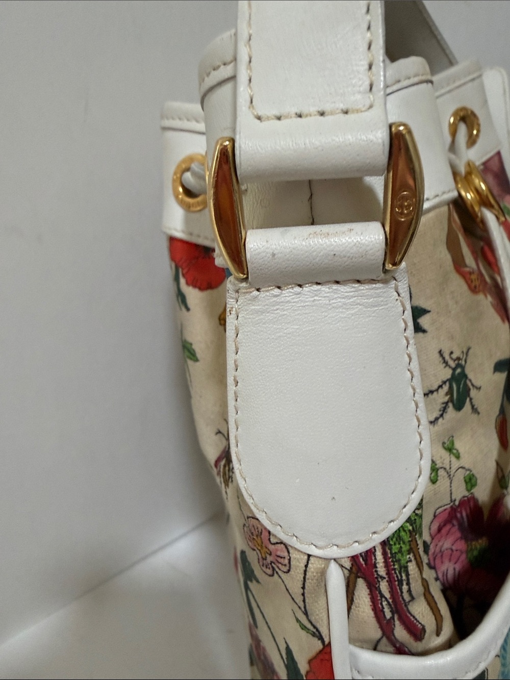 Vintage Gucci white/ Cream Flora bucket - Picture 4 of 16